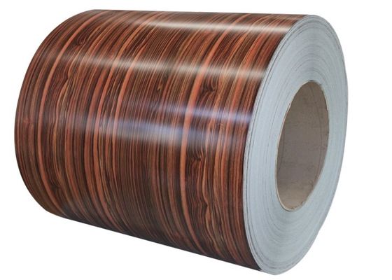 سیم پیچ ورق فولادی با پوشش رنگی 1200 میلی متری 0.2 میلی متر شبیه سازی دانه چوب JIS DIN